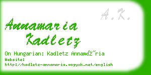 annamaria kadletz business card